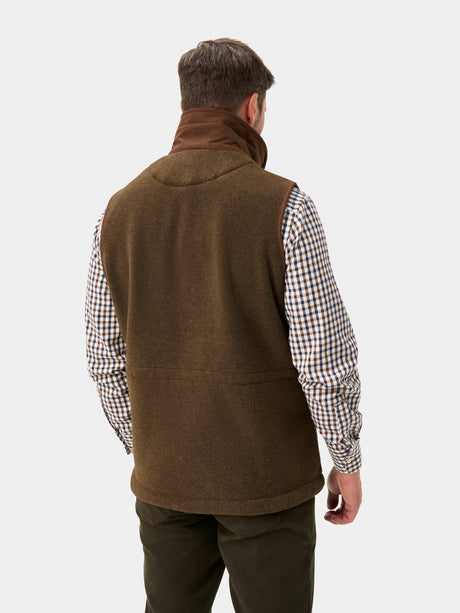 ALAN PAINE Aylsham Mens Fleece Gilet - Pecan