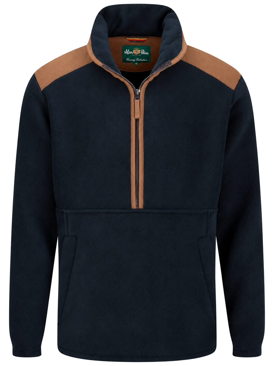 ALAN PAINE Aylsham Quarter Zip Fleece Jacket - Mens - Dark Navy