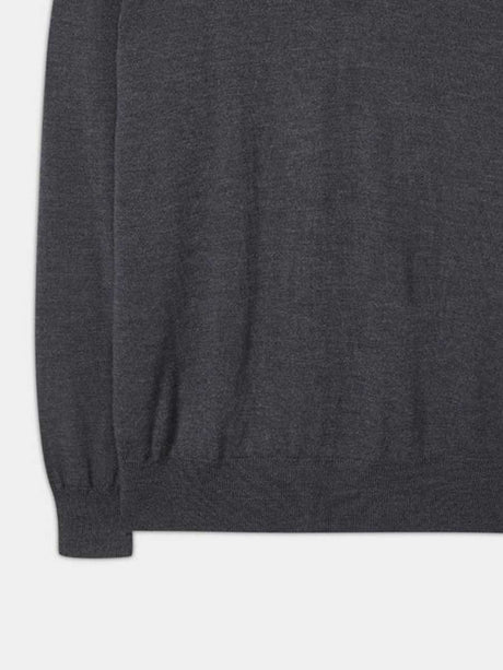 ALAN PAINE Barton 1/4 Zip Merino Wool Sweater - Mens - Charcoal