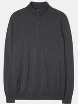 ALAN PAINE Barton 1/4 Zip Merino Wool Sweater - Mens - Charcoal