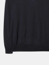 ALAN PAINE Barton 1/4 Zip Merino Wool Sweater - Mens - Dark Navy