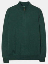 ALAN PAINE Barton 1/4 Zip Merino Wool Sweater - Mens - Hunter
