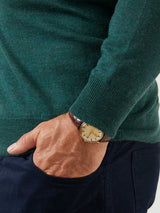 ALAN PAINE Barton 1/4 Zip Merino Wool Sweater - Mens - Hunter