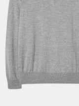 ALAN PAINE Barton 1/4 Zip Merino Wool Sweater - Mens - Light Grey Mix