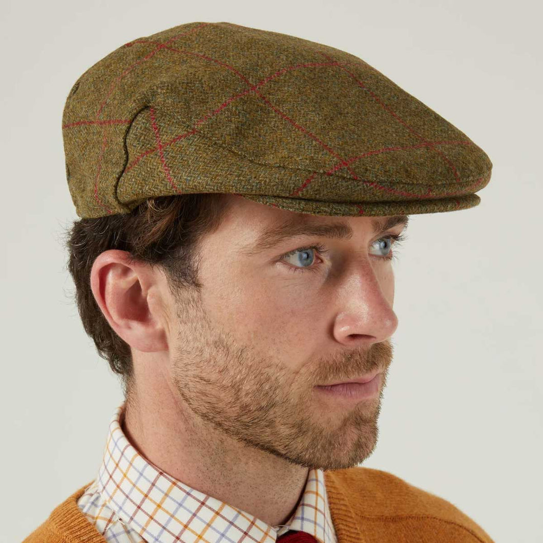 ALAN PAINE Combrook Mens Tweed Flat Cap - Sage