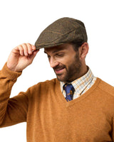ALAN PAINE Combrook Mens Tweed Flat Cap - Teak