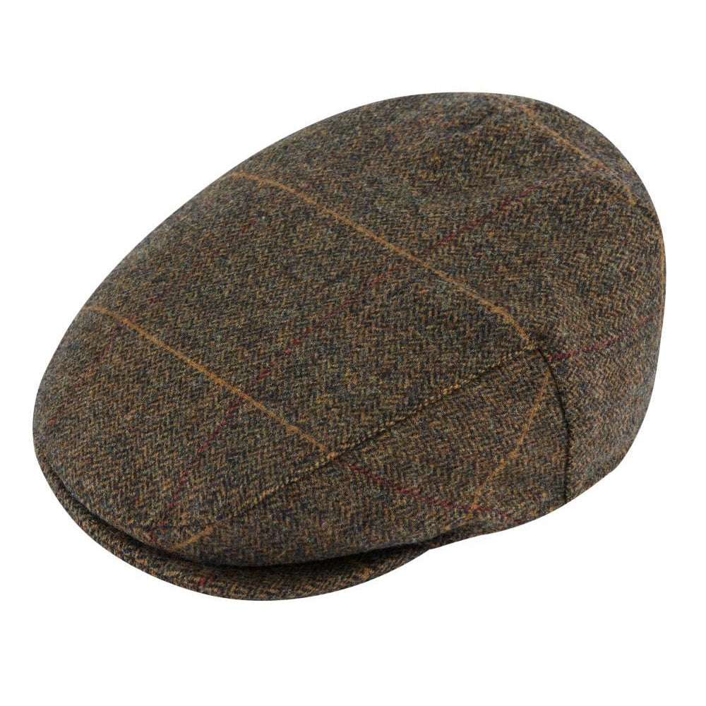 ALAN PAINE Combrook Mens Tweed Flat Cap - Teak