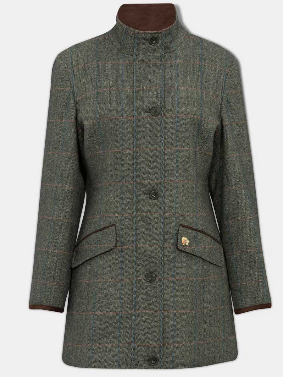 ALAN PAINE Combrook Field Coat - Ladies Tweed - Spruce