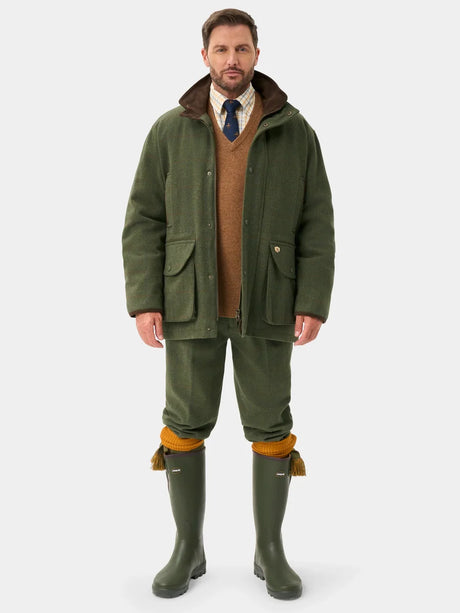 ALAN PAINE Combrook Mens Shooting Field Coat - Mariner – full length.