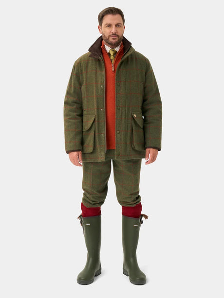 ALAN PAINE Combrook Mens Shooting Field Coat - Reed – full length.
