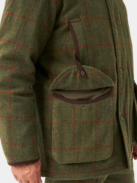 ALAN PAINE Combrook Mens Shooting Field Coat - Reed – pocket detail.