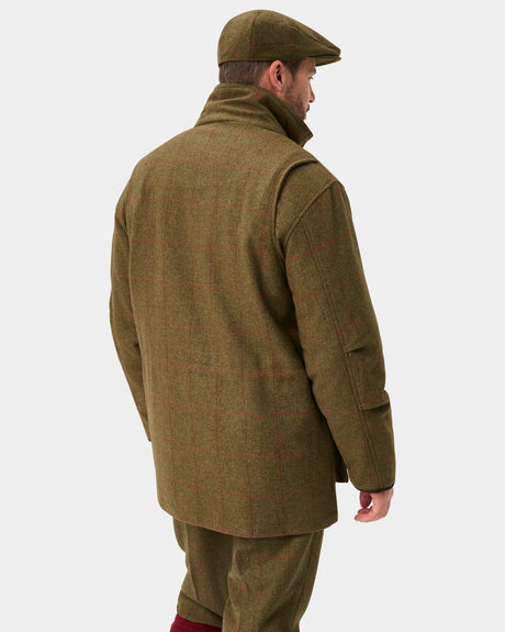 Alan Paine Combrook Mens Shooting Field Coat - Sage – back view.