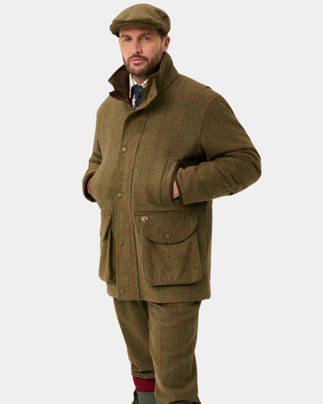 Alan Paine Combrook Mens Shooting Field Coat - Sage – front view.