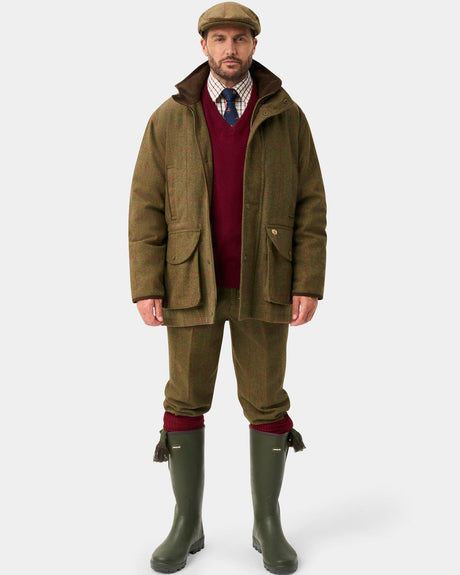 Alan Paine Combrook Mens Shooting Field Coat - Sage – full length view.