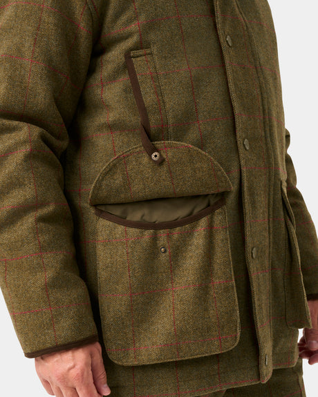 Alan Paine Combrook Mens Shooting Field Coat - Sage – pocket detail view.