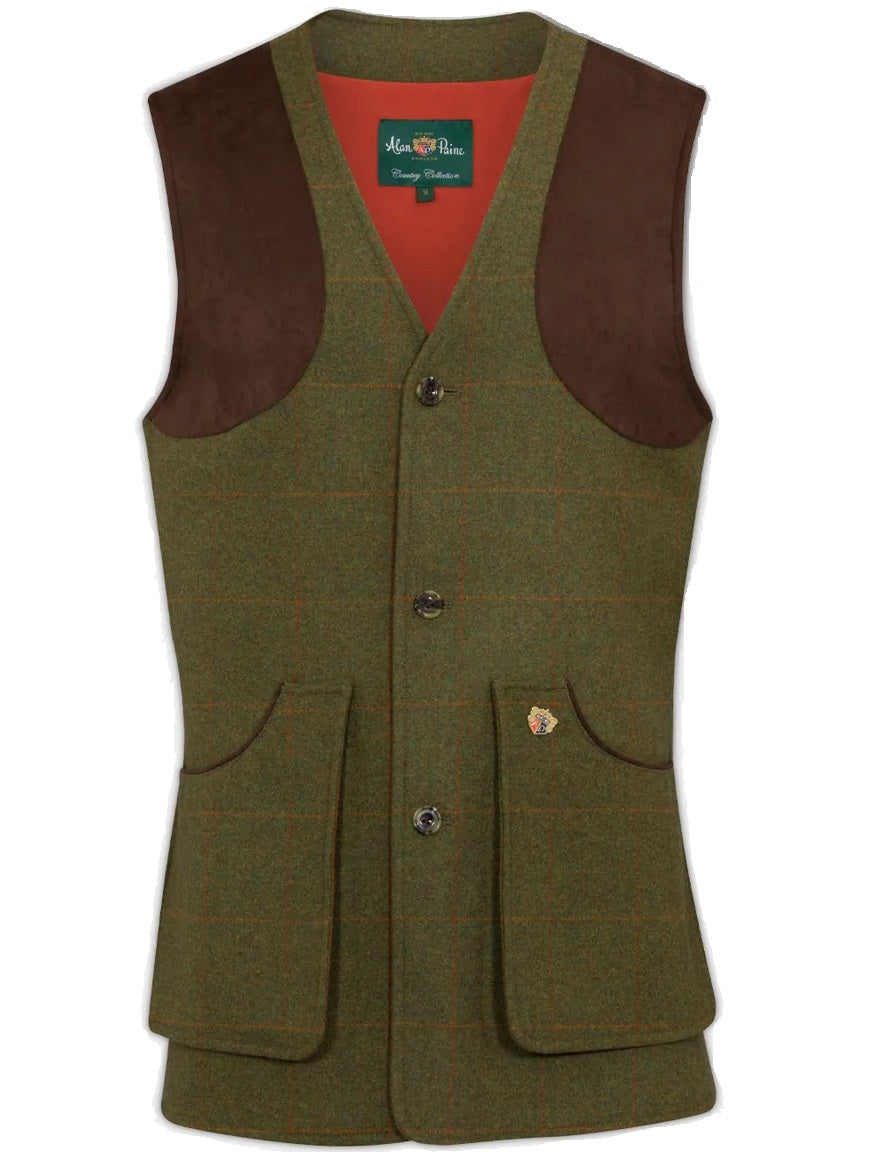 30% OFF ALAN PAINE Combrook Mens Shooting Waistcoat - Maple - Size: Medium & Large