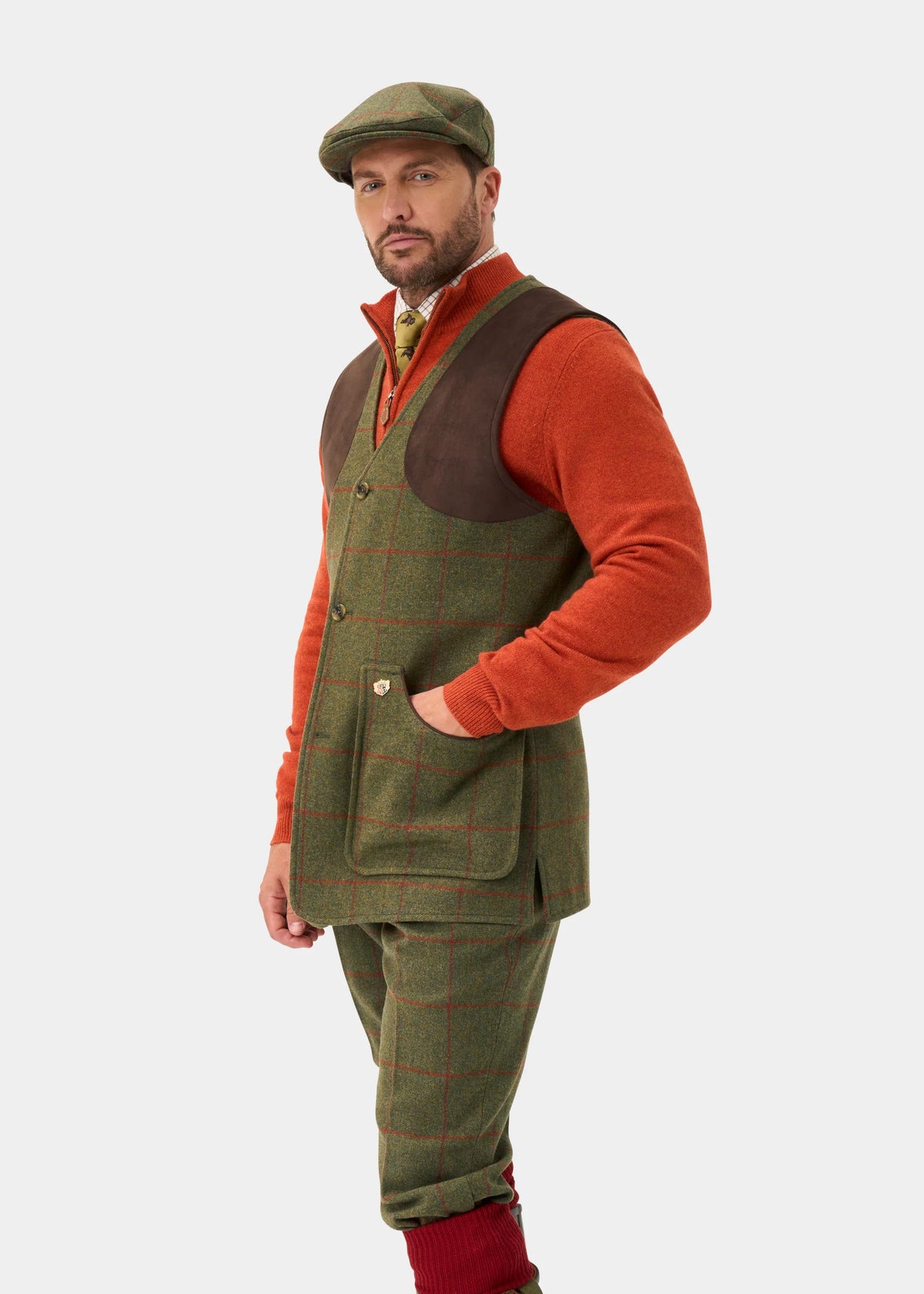 ALAN PAINE Combrook Mens Shooting Waistcoat - Reed