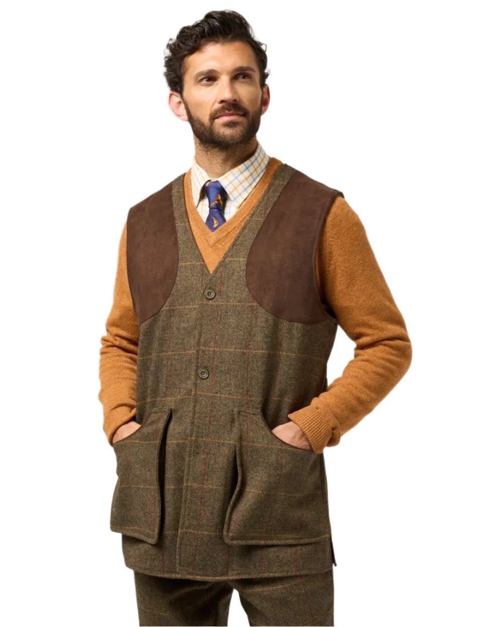 ALAN PAINE Combrook Mens Shooting Waistcoat - Teak