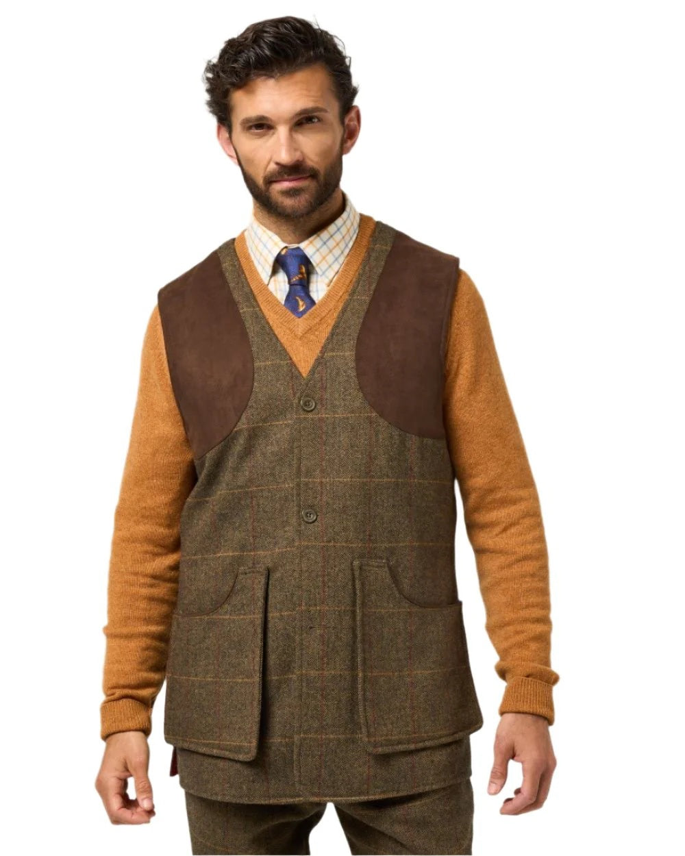 ALAN PAINE Combrook Mens Shooting Waistcoat - Teak