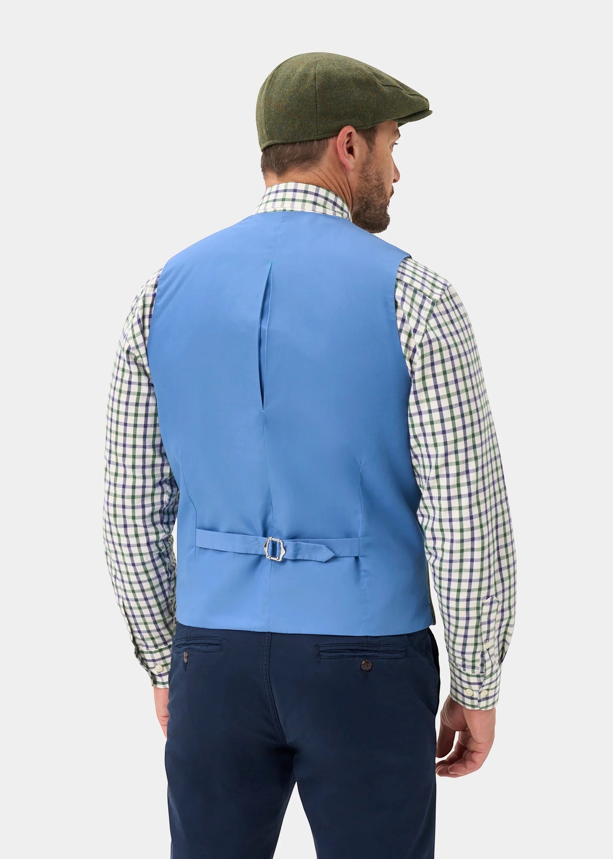 ALAN PAINE Combrook Mens Tweed Lined-Back Waistcoat - Mariner