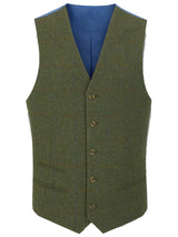 ALAN PAINE Combrook Mens Tweed Lined-Back Waistcoat - Mariner