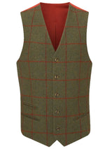ALAN PAINE Combrook Mens Tweed Lined-Back Waistcoat - Reed