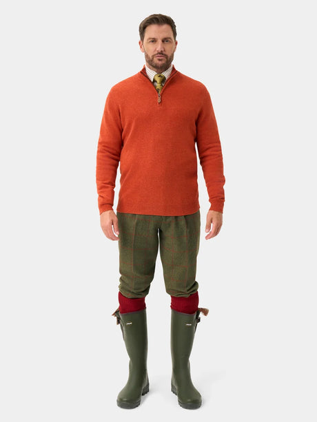 ALAN PAINE Combrook Mens Tweed Shooting Breeks - Reed – full length.