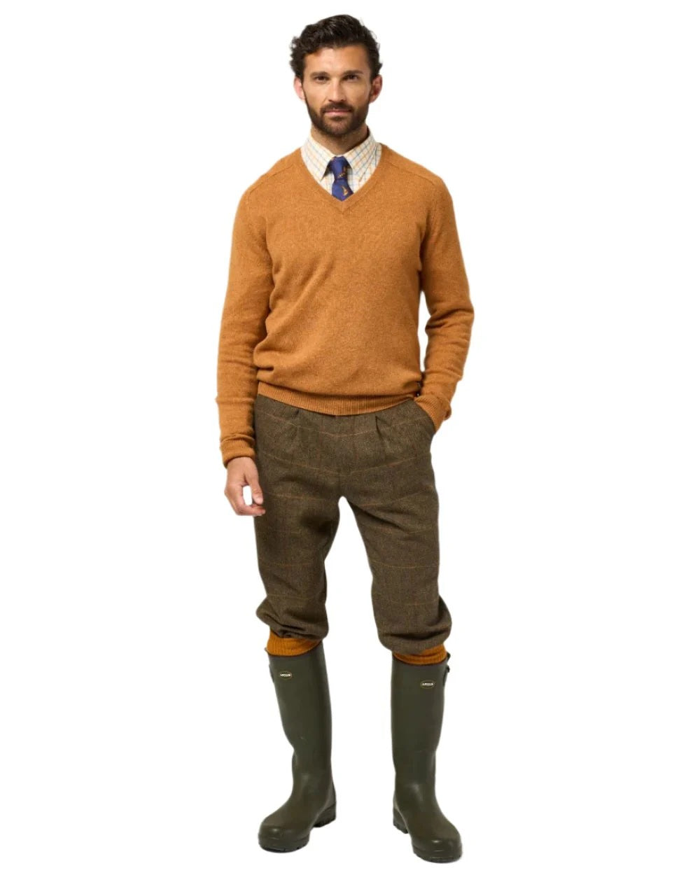 ALAN PAINE Combrook Mens Tweed Shooting Breeks - Teak