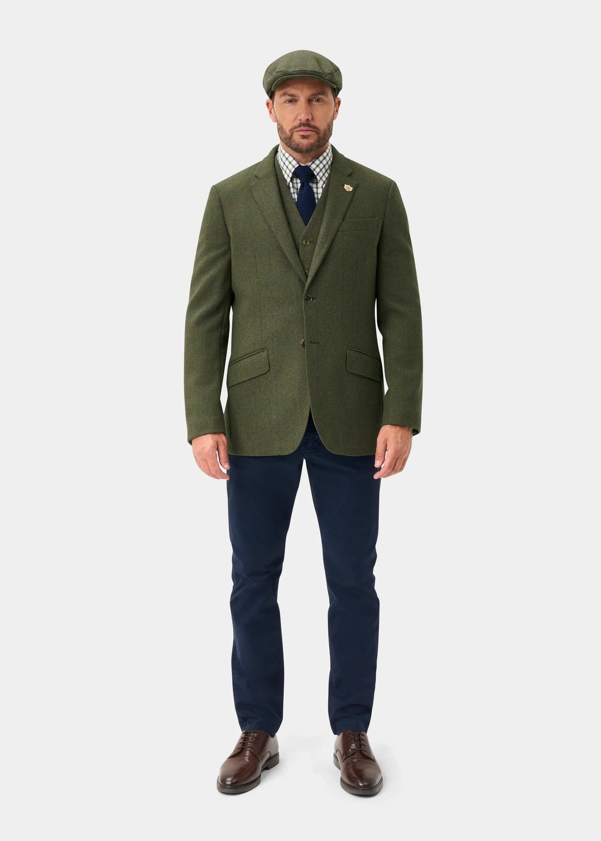 ALAN PAINE Combrook Mens Tweed Sports Blazer - Mariner