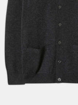 ALAN PAINE Cornwall Lambswool V-Neck Classic Fit Cardigan - Mens - Charcoal