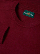 ALAN PAINE Dorset Crew Neck Lambswool Classic Fit Jumper - Mens - Bordeaux