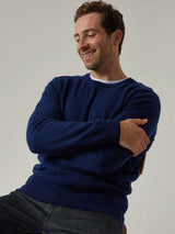 ALAN PAINE Dorset Crew Neck Lambswool Classic Fit Jumper - Mens - Indigo