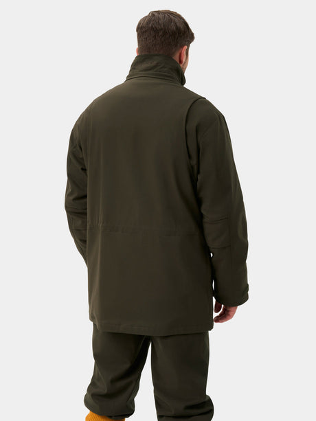 Alan Paine Dunswell Mens Waterproof Field Coat - Olive – back view.