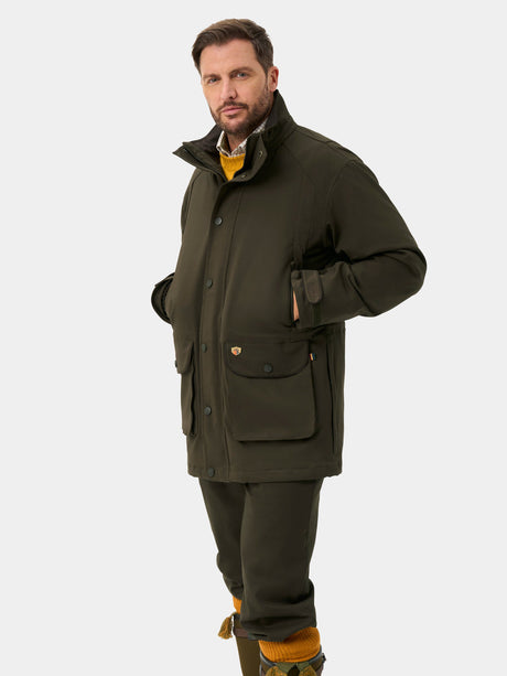 Alan Paine Dunswell Mens Waterproof Field Coat - Olive – front view.