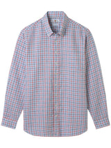 ALAN PAINE Fleetwood Mens Check Linen Shirt - Blue & Orange