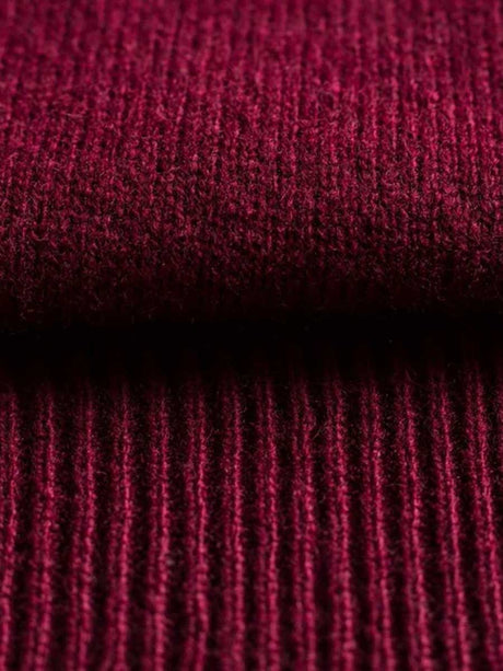 ALAN PAINE Hampshire V Neck Lambswool Classic Fit Jumper - Mens - Bordeaux