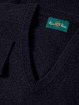 ALAN PAINE Hampshire V Neck Lambswool Classic Fit Jumper - Mens - Navy