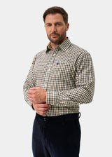 ALAN PAINE Ilkley Mens Country Check Shooting Shirt - Blue & Brown