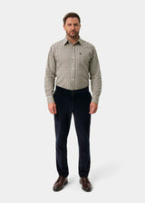 ALAN PAINE Ilkley Mens Country Check Shooting Shirt - Blue & Brown