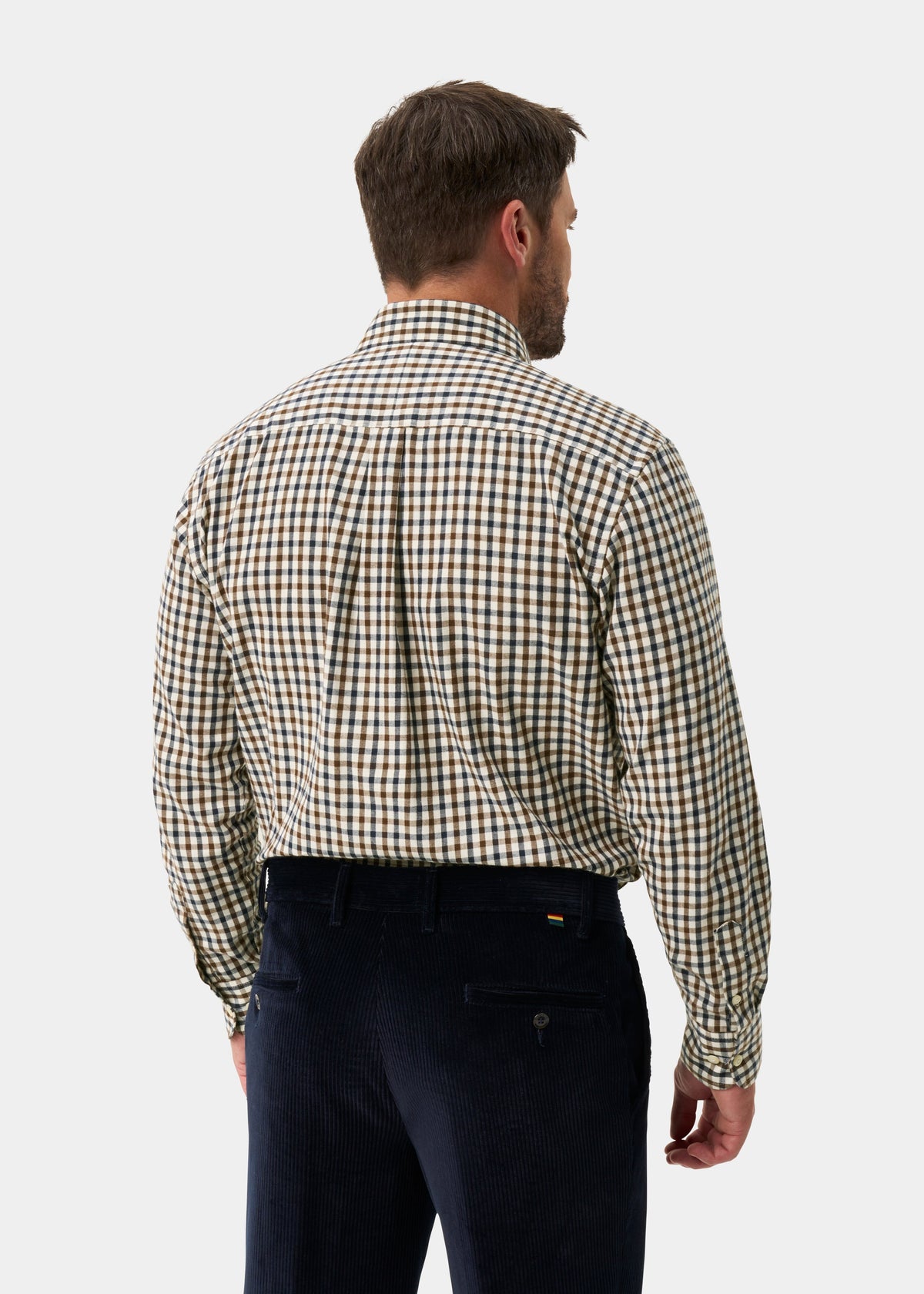 ALAN PAINE Ilkley Mens Country Check Shooting Shirt - Blue & Brown