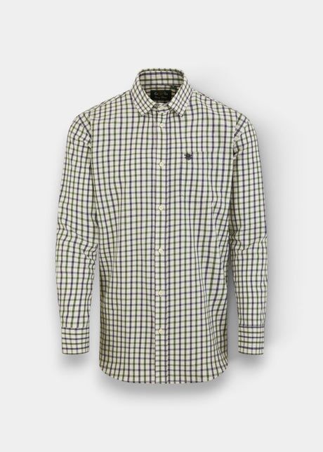 ALAN PAINE Ilkley Mens Country Check Shooting Shirt - Blue & Green