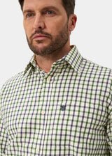 ALAN PAINE Ilkley Mens Country Check Shooting Shirt - Blue & Green