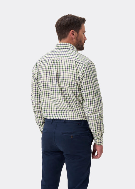 ALAN PAINE Ilkley Mens Country Check Shooting Shirt - Blue & Green