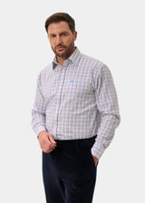 ALAN PAINE Ilkley Mens Country Check Shooting Shirt - Blue & Red