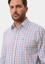 ALAN PAINE Ilkley Mens Country Check Shooting Shirt - Blue & Red