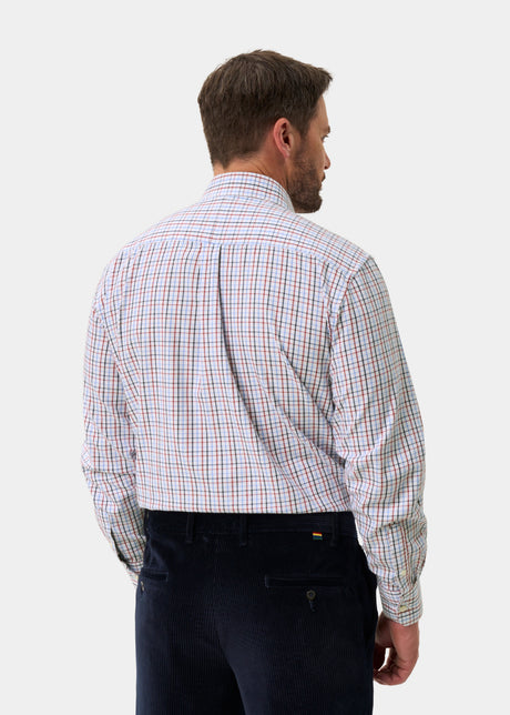 ALAN PAINE Ilkley Mens Country Check Shooting Shirt - Blue & Red