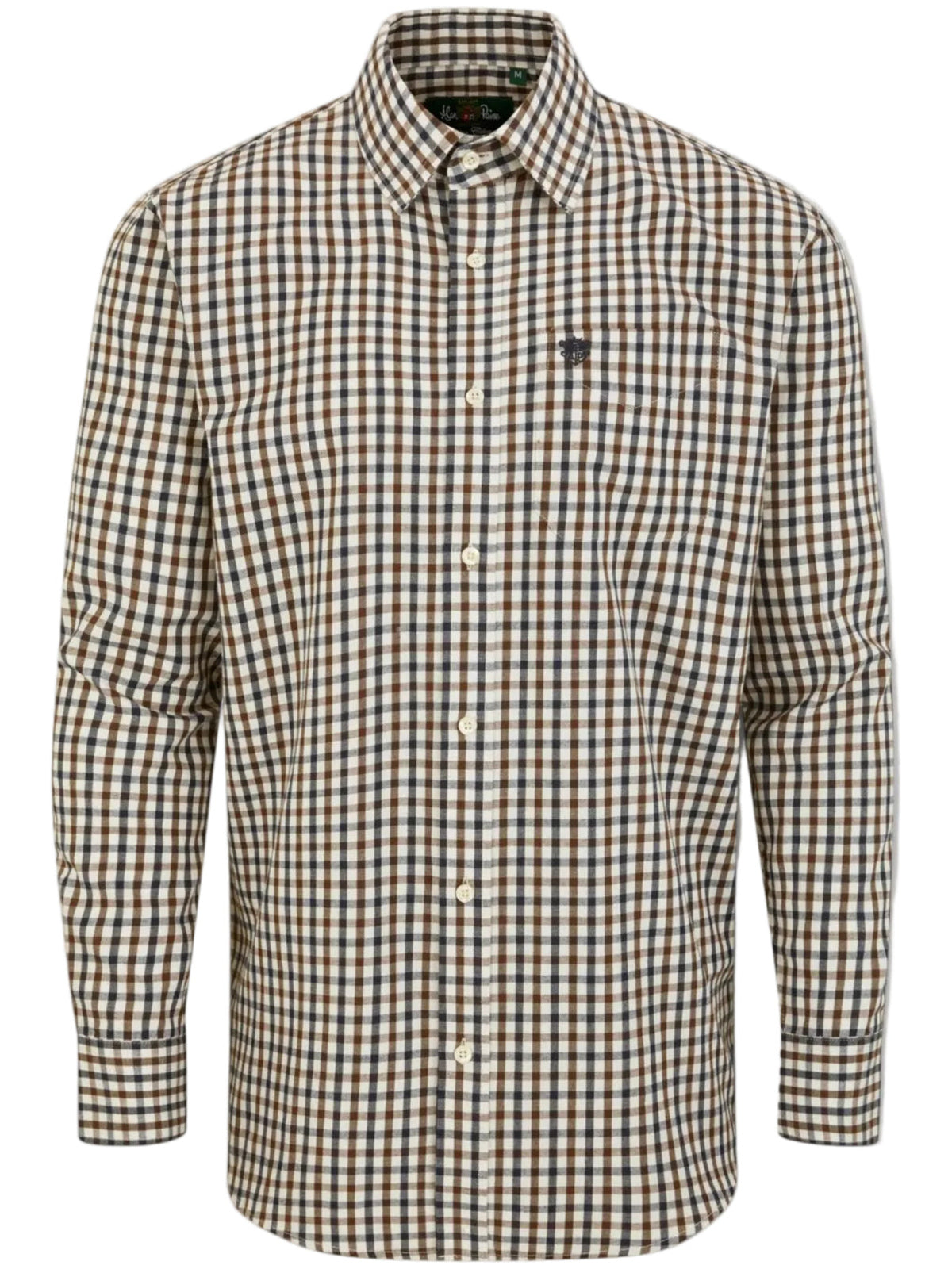 ALAN PAINE Ilkley Mens Country Check Shooting Shirt - Blue & Brown