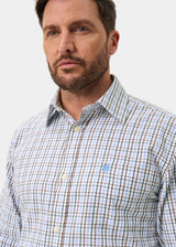 ALAN PAINE Ilkley Mens Country Check Shooting Shirt - Green & Brown