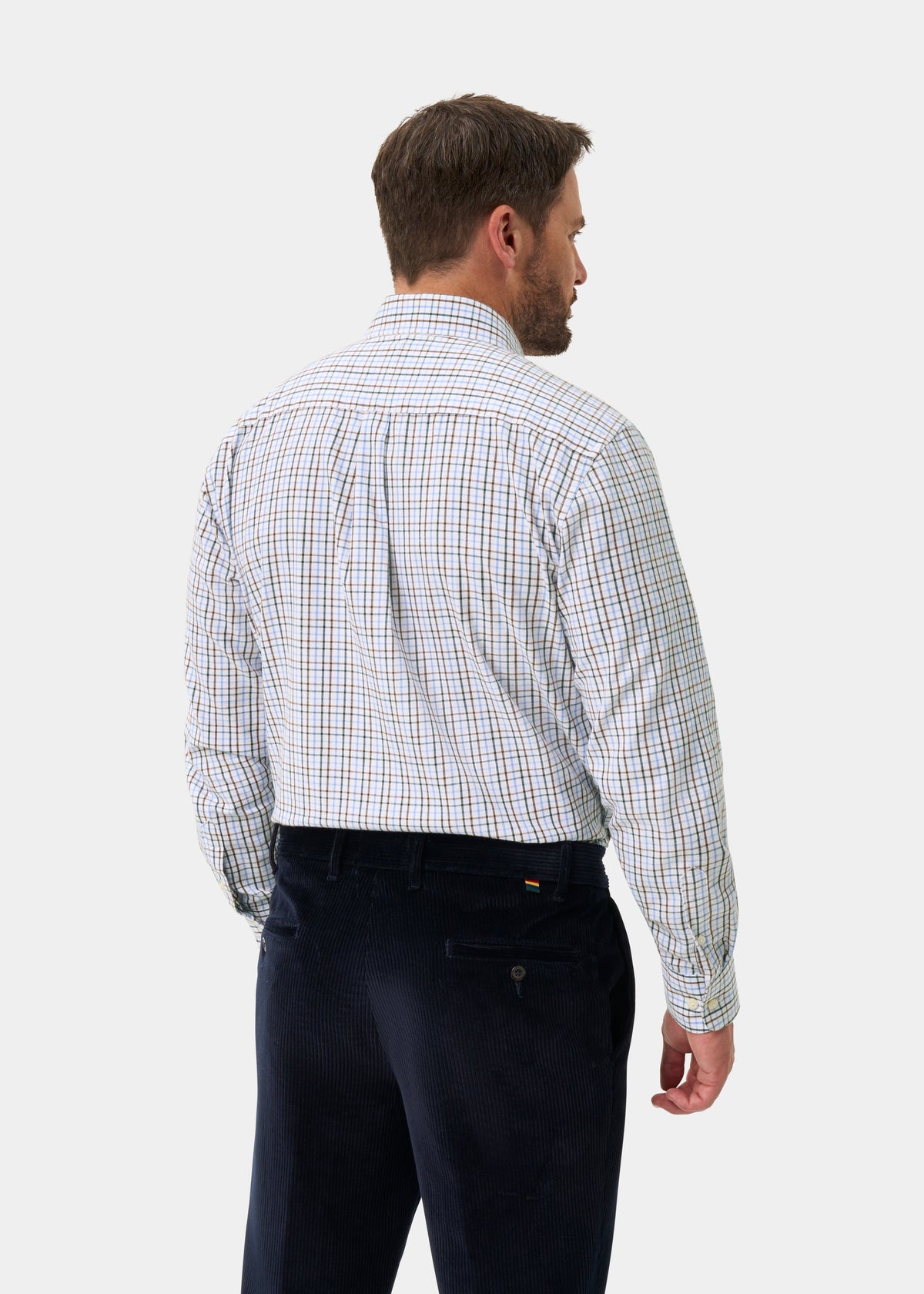 ALAN PAINE Ilkley Mens Country Check Shooting Shirt - Green & Brown