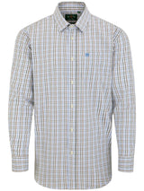 ALAN PAINE Ilkley Mens Country Check Shooting Shirt - Green & Brown